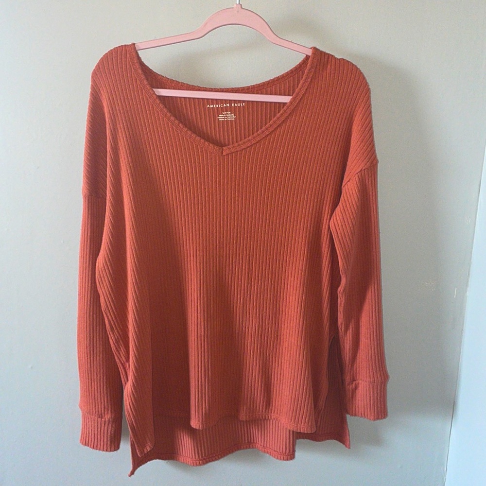 Oversized burnt orange sweater